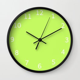 SPRING BUD SOLID COLOR. Bright green color plain pattern  Wall Clock