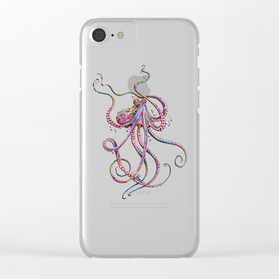 Reverse Drunk Octopus Clear iPhone Case