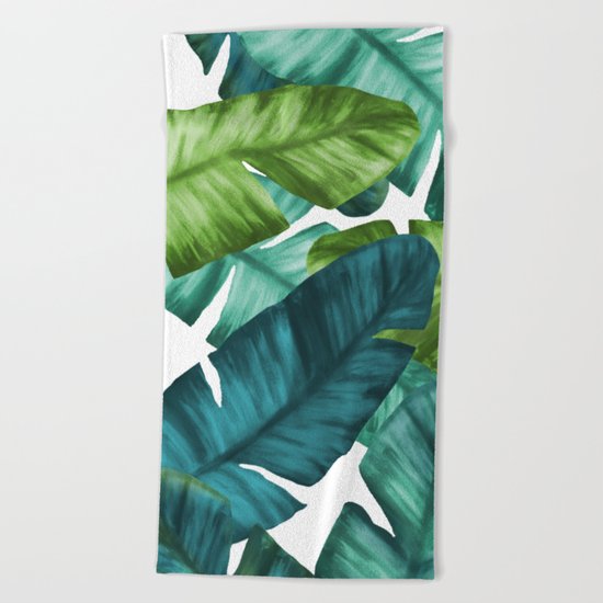Tropical Banana Leaves Unique Pattern Beach Towel