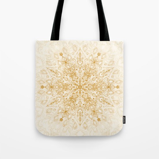 Sepia Snowflake Doodle Tote Bag