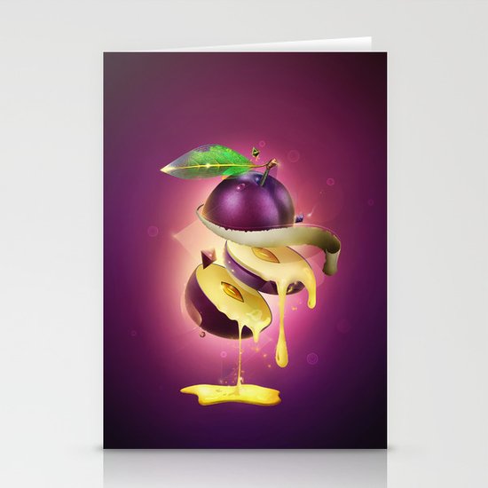 Sliced Plum Stationery Cards