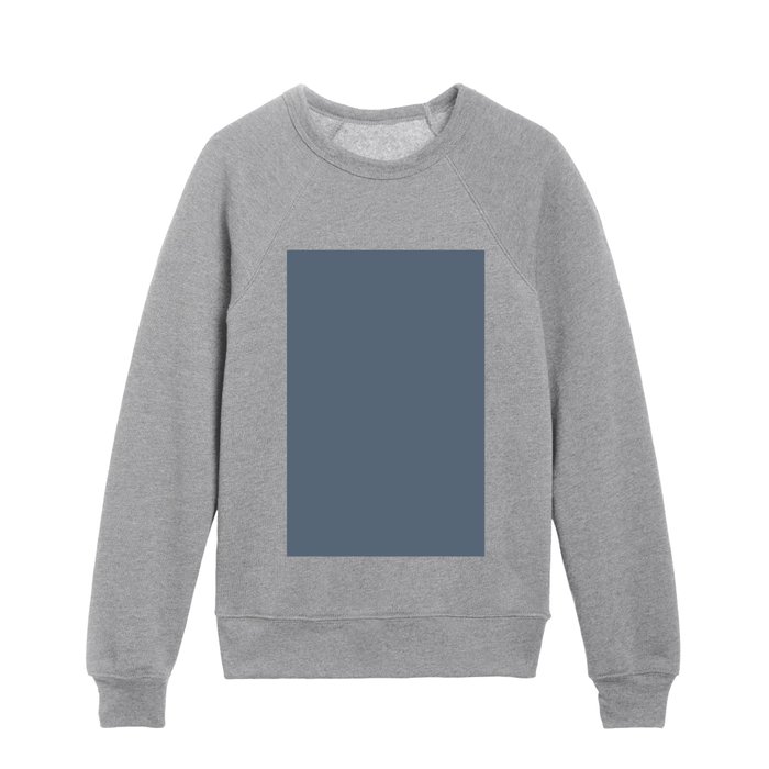 Dark Blue Gray Solid Color Pairs Pantone Blue Mirage 18-4215 TCX Shades of Blue Hues Kids Crewneck