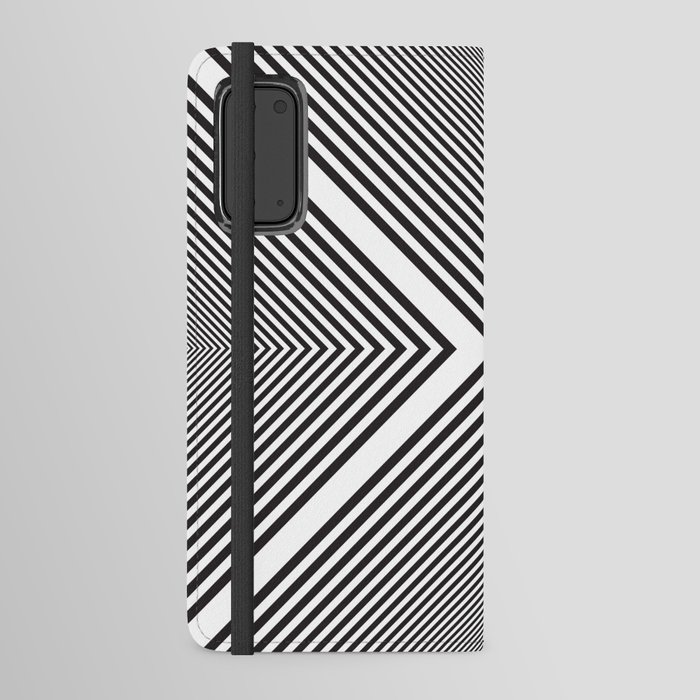 Psychedelic X Geometric Pattern - Black and White Android Wallet Case