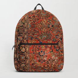 Persia Sarouk 19th Century Authentic Colorful Red Yellow Leaf Vintage Patterns Backpack