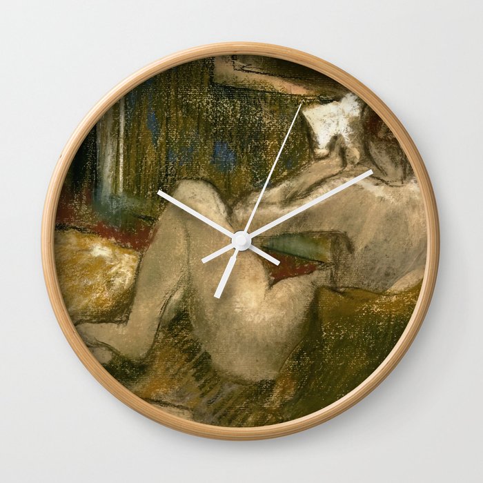 Nude From The Rear Reading Woman Wall Clock