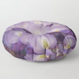 Pale Mauve And Purple Wisteria Flowers In Close Up Floor Pillow