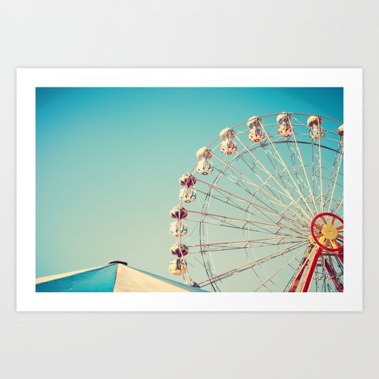I Don't Want Love, Ferris Wheel on Blue Sky Art Print