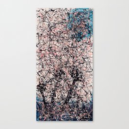 THREE BLUE ROSES - Jackson Pollock style art Canvas Print
