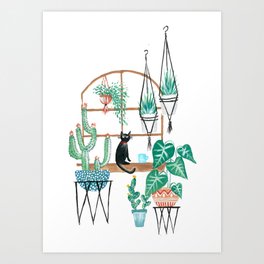 Plants Kitty Art Print