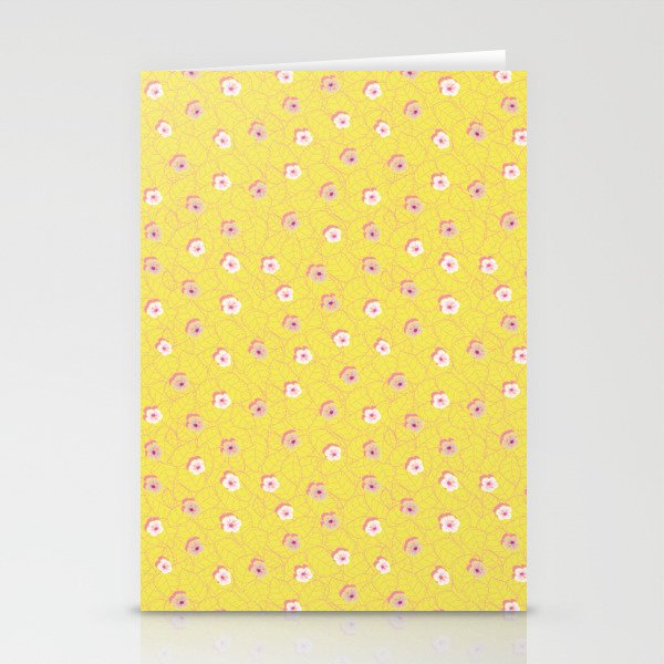 Floral Wall Yellow Stationery Cards