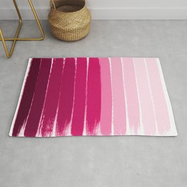Mola - ombre painting bruskstrokes tonal gradient art pink pastel to hot pink decor Area & Throw Rug