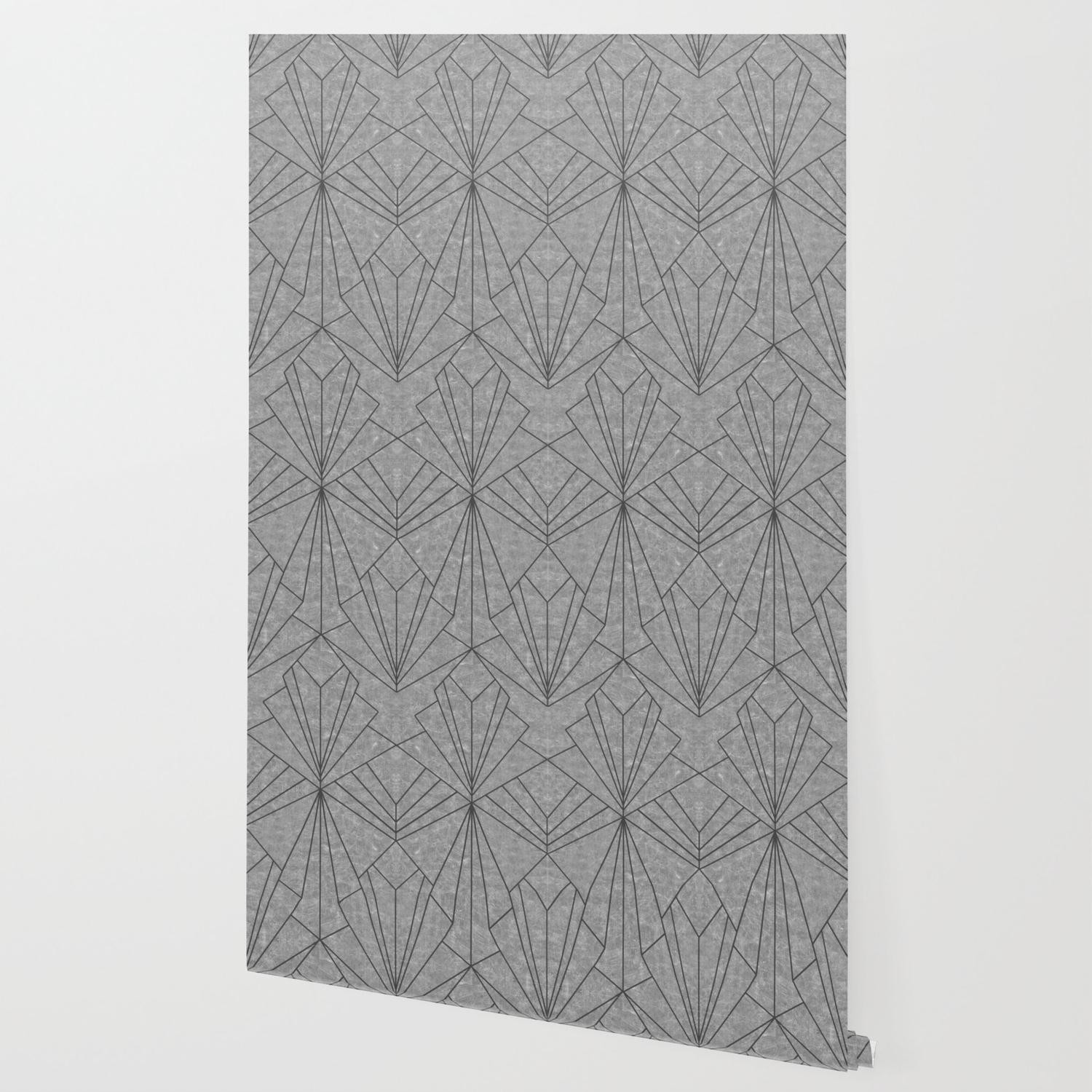 Art Deco In Black Grey Large Scale Wallpaper By Wellingtonboot