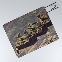 Freedom to imagine, Tiananmen Square, Tank Man, freedom, liberty, human rights landscape painting Picnic Blanket