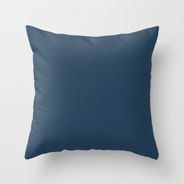 Medium Blue Solid Color Accent Shade Matches Sherwin Williams Salty Dog SW 9177 Throw Pillow