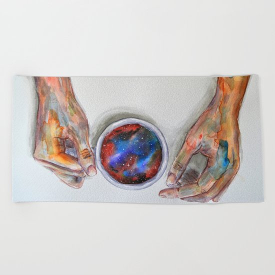 Taking some space Beach Towel
