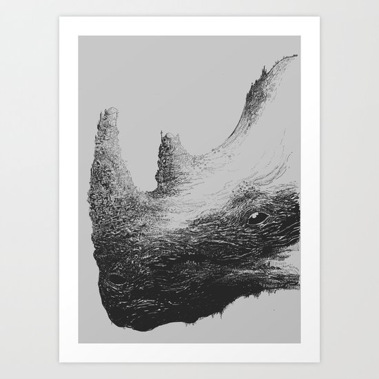 Rhinoceros Valley Art Print