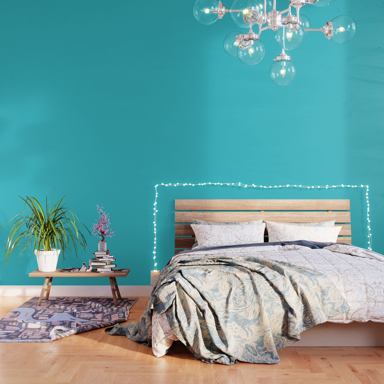 solid color robins egg blue wallpaper by shabbyhappydesigns