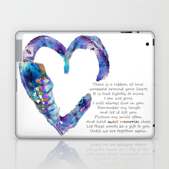 Blue Heart Art For Grief Healing - Ribbon Of Love Laptop & iPad Skin