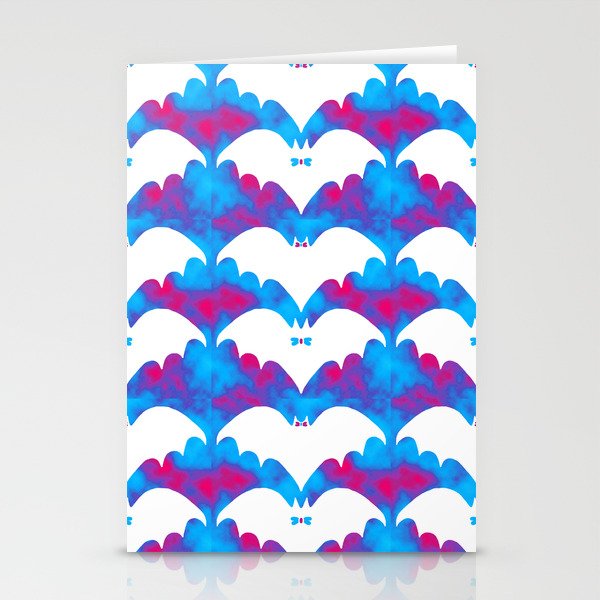 White Bats And Bows Blue Pink Stationery Cards