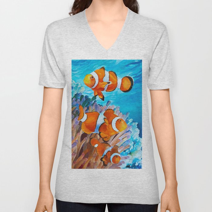 Olga- Clown Fish V Neck T Shirt