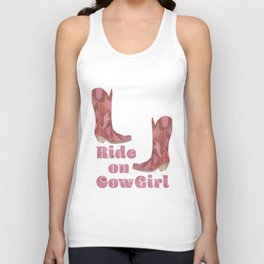 Ride on Cowgirl - Cowgirl Boots Cowboy - Wild West  Unisex Tank Top