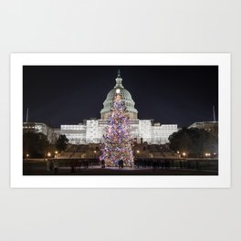 Capitol Christmas Tree Art Print