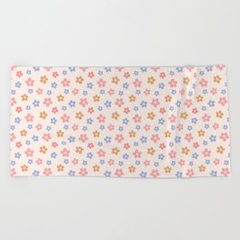 Colourful Floral Pattern Beach Towel