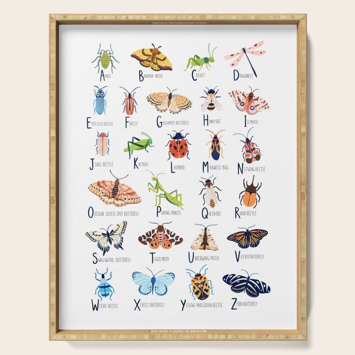 Insect Alphabet Poster by Ambers Textiles | Society6