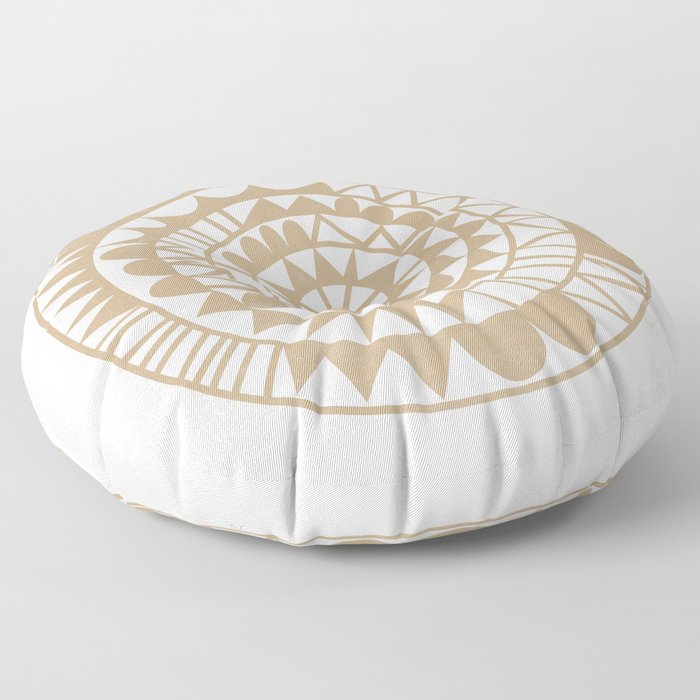 Terra cotta boho circular art Floor Pillow