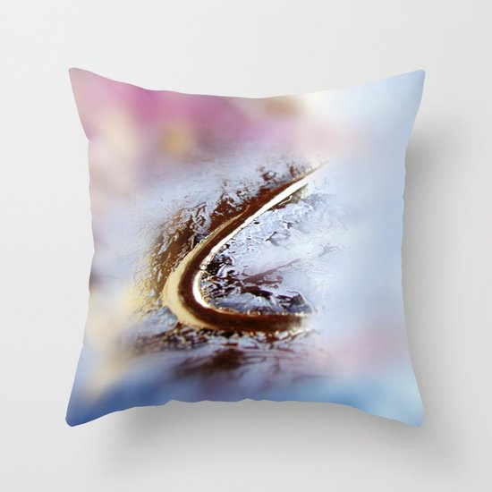 Abstract macro GOLDEN-PINK Throw Pillow