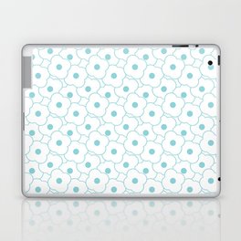 Simple Blue Pop-Art Flower Seamless Repeat Pattern Laptop Skin