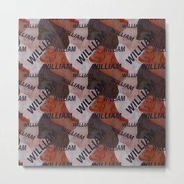  William pattern in brown colors and watercolor texture Metal Print