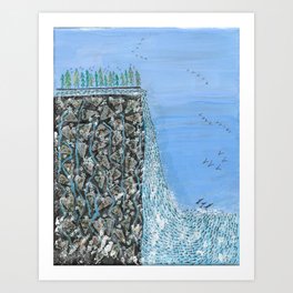 Over the cliff Art Print