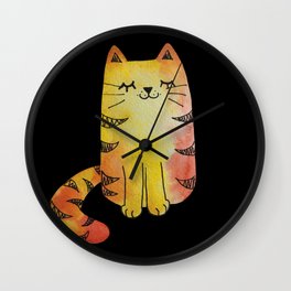 Orange Tabby Cat Wall Clock