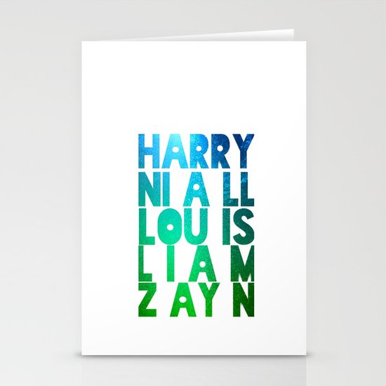One Direction Stationery Cards