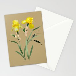 Yellow Iris and Cricket Stationery Card