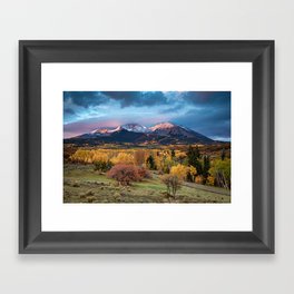 Colorado Mountain Sunrise Mt. Sopris Autumn Landscape Framed Art Print