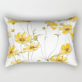Yellow Cosmos Flowers Rectangular Pillow