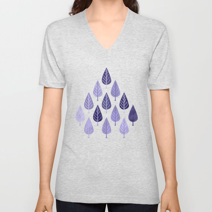 Watercolor Forest Pattern #8 V Neck T Shirt