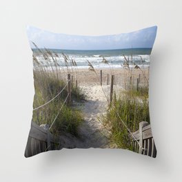 Peaceful Beach Scene Throw Pillow