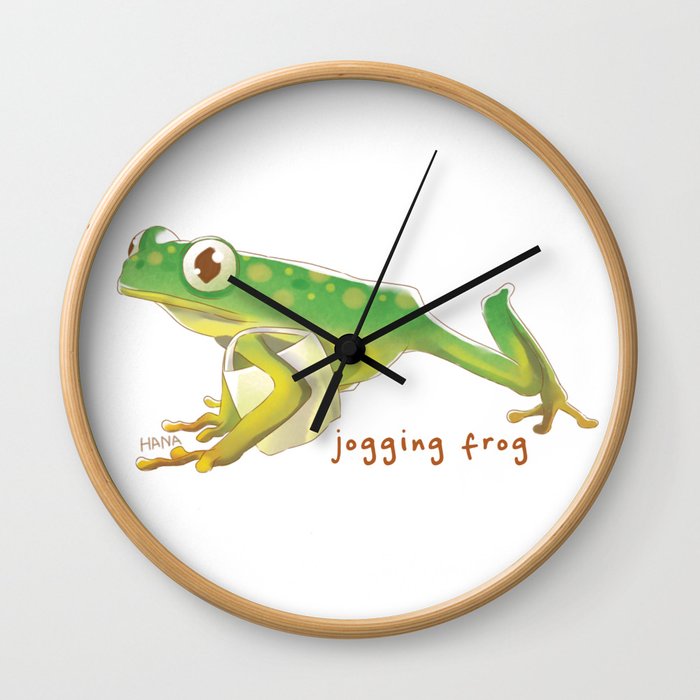 Jogging Frog | Hana Stupid Art Wall Clock