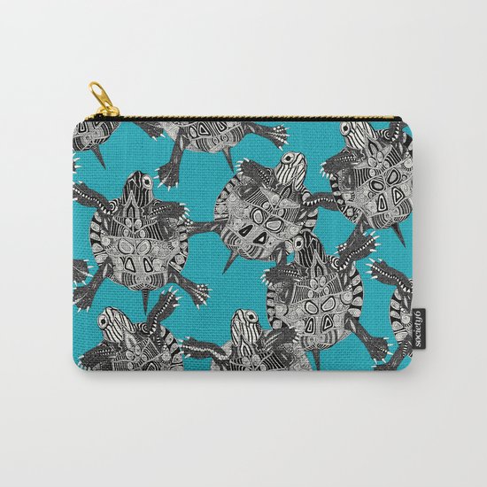 turtle party surf blue Carry-All Pouch