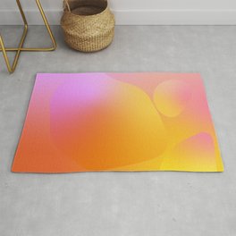 Color Gradient - Colorful Bright Abstract Art Design Pattern in Pink Red and Yellow Area & Throw Rug