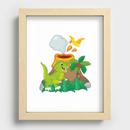Cute baby dinosaur Recessed Framed Print