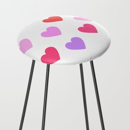 Cute Pink and Purple Love Hearts Counter Stool