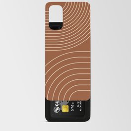 Geometric Lines Pattern 3 in Terracotta Beige (Rainbow Abstract) Android Card Case
