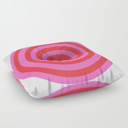 The Circle - Pink Red Colourful Minimalistic Art Design Pattern Floor Pillow