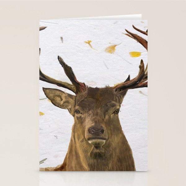 Deer Flower Drawing Painting Stationery Cards By Patruschka Society6