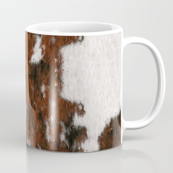 Rustic Carpet of Cowhide Fur Made with Paint Brushstrokes Coffee Mug