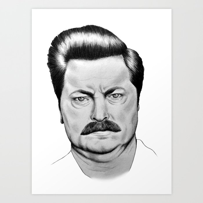 ron swanson art print by 13styx society6